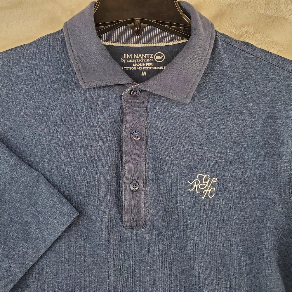 Vineyard Vines Jim Nantz Random Golf Club Polo Men Medium Blue